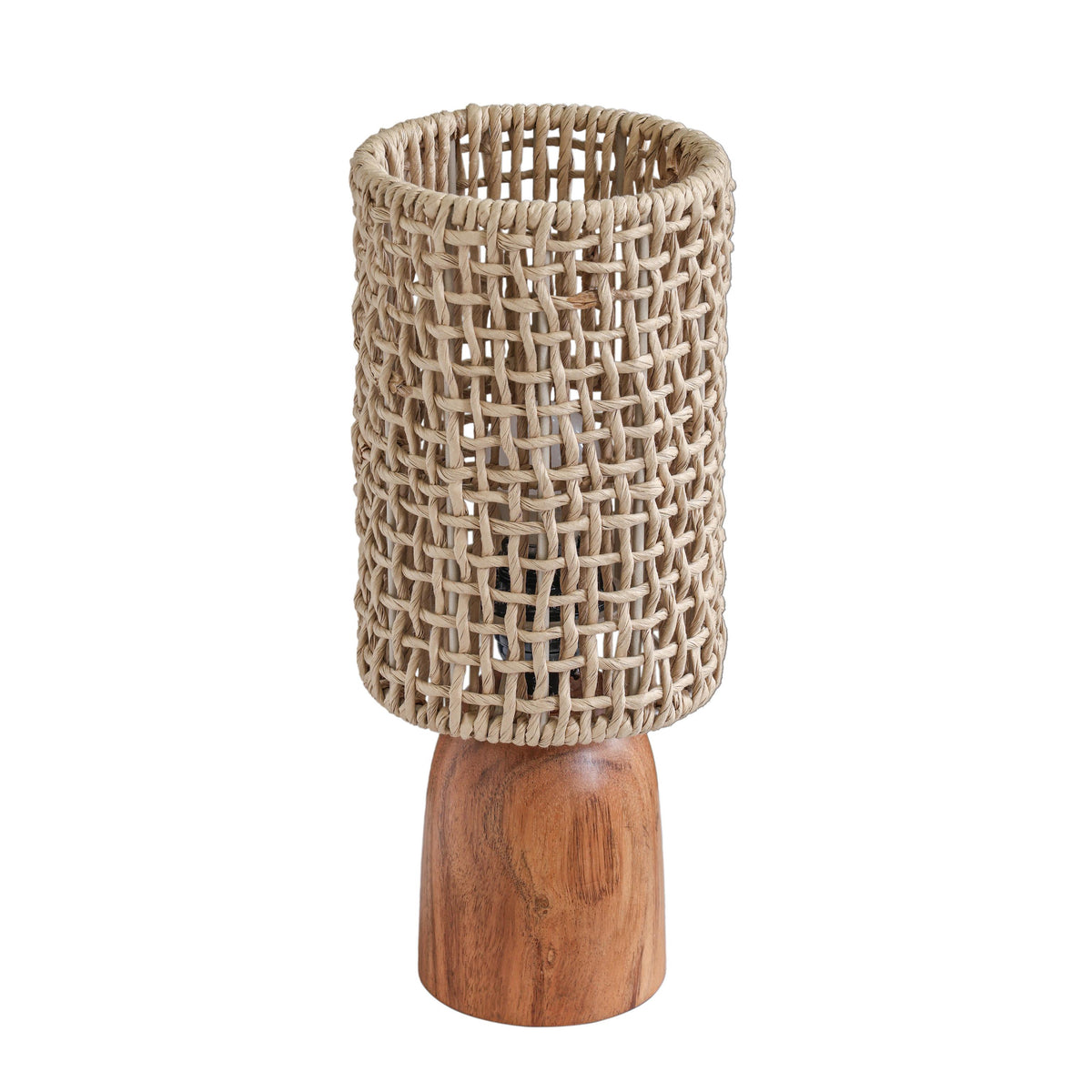 TOV Kombu Natural Raffia and Wood Small Table Lamp