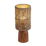 TOV Kombu Natural Raffia and Wood Small Table Lamp