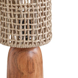 TOV Kombu Natural Raffia and Wood Small Table Lamp