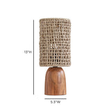 TOV Kombu Natural Raffia and Wood Small Table Lamp