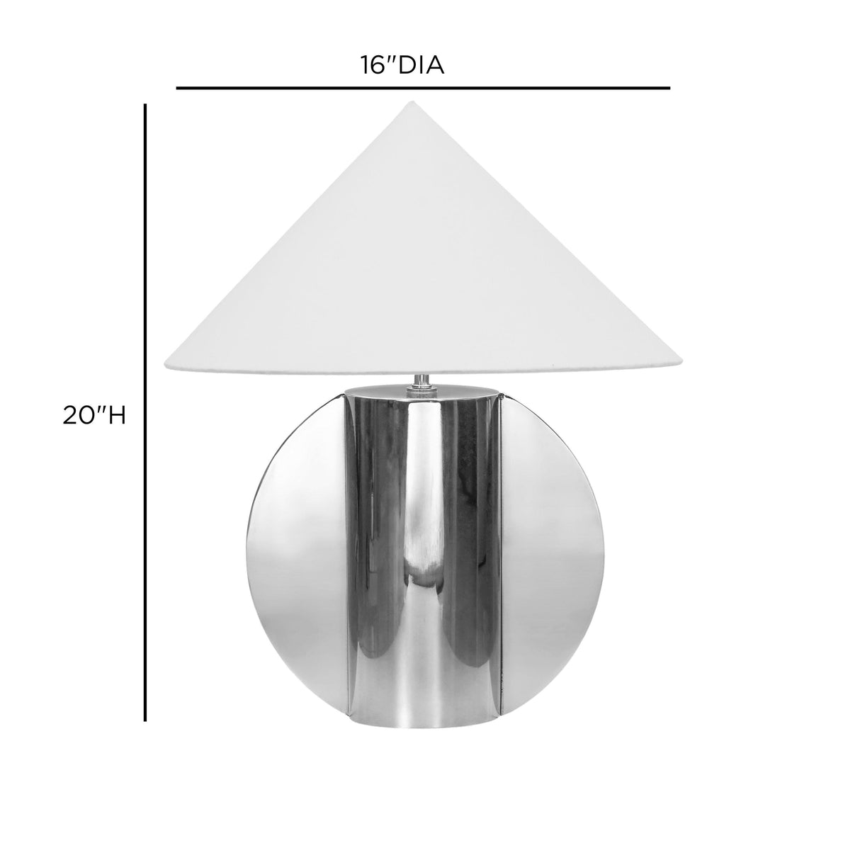 TOV Geo Semi-Circled Chrome Table Lamp