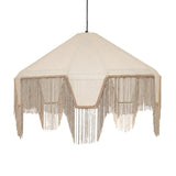 TOV Buchanan Fabric Fringed Angled Pendant Light
