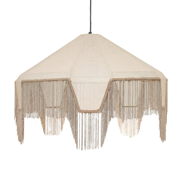 TOV Buchanan Fabric Fringed Angled Pendant Light