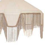 TOV Buchanan Natural Fabric Fringed Angled Pendant Light