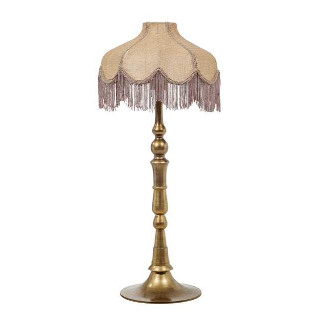 TOV Buchanan Jute Fringed Scalloped Table Lamp