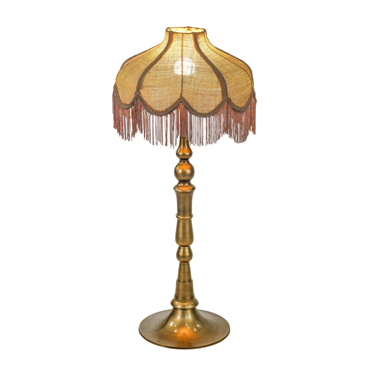 TOV Buchanan Jute Fringed Scalloped Table Lamp