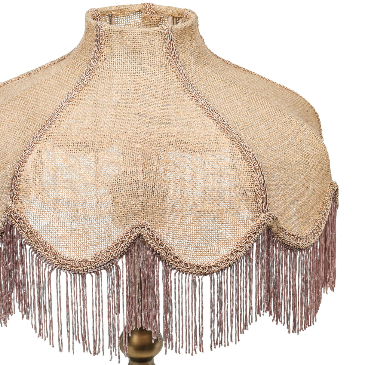 TOV Buchanan Jute Fringed Scalloped Table Lamp