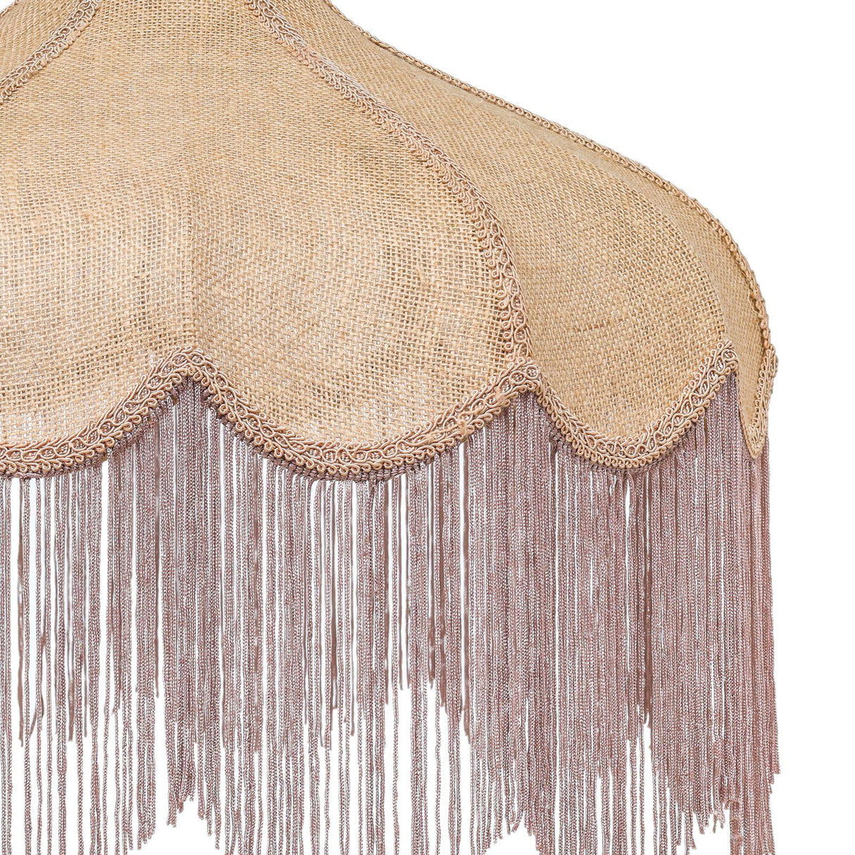 TOV Buchanan Pink Jute Fringed Scalloped Table Lamp