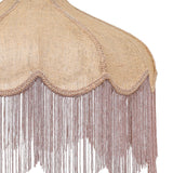 TOV Buchanan Pink Jute Fringed Scalloped Table Lamp