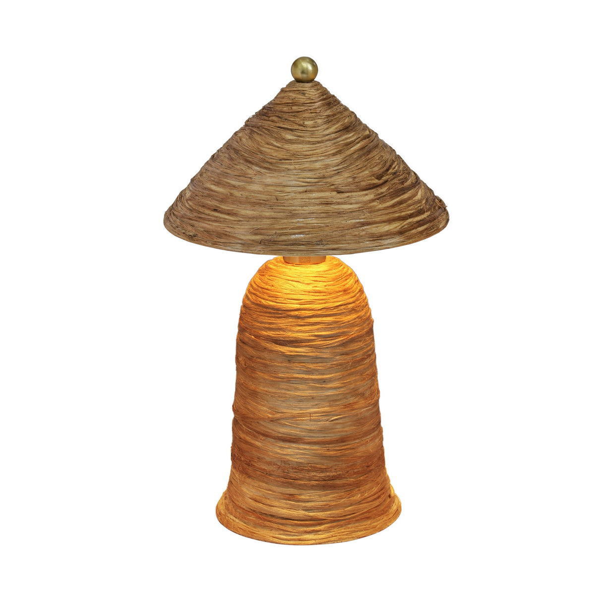 TOV Coco Natural Coconut Fiber Pointed Table Lamp