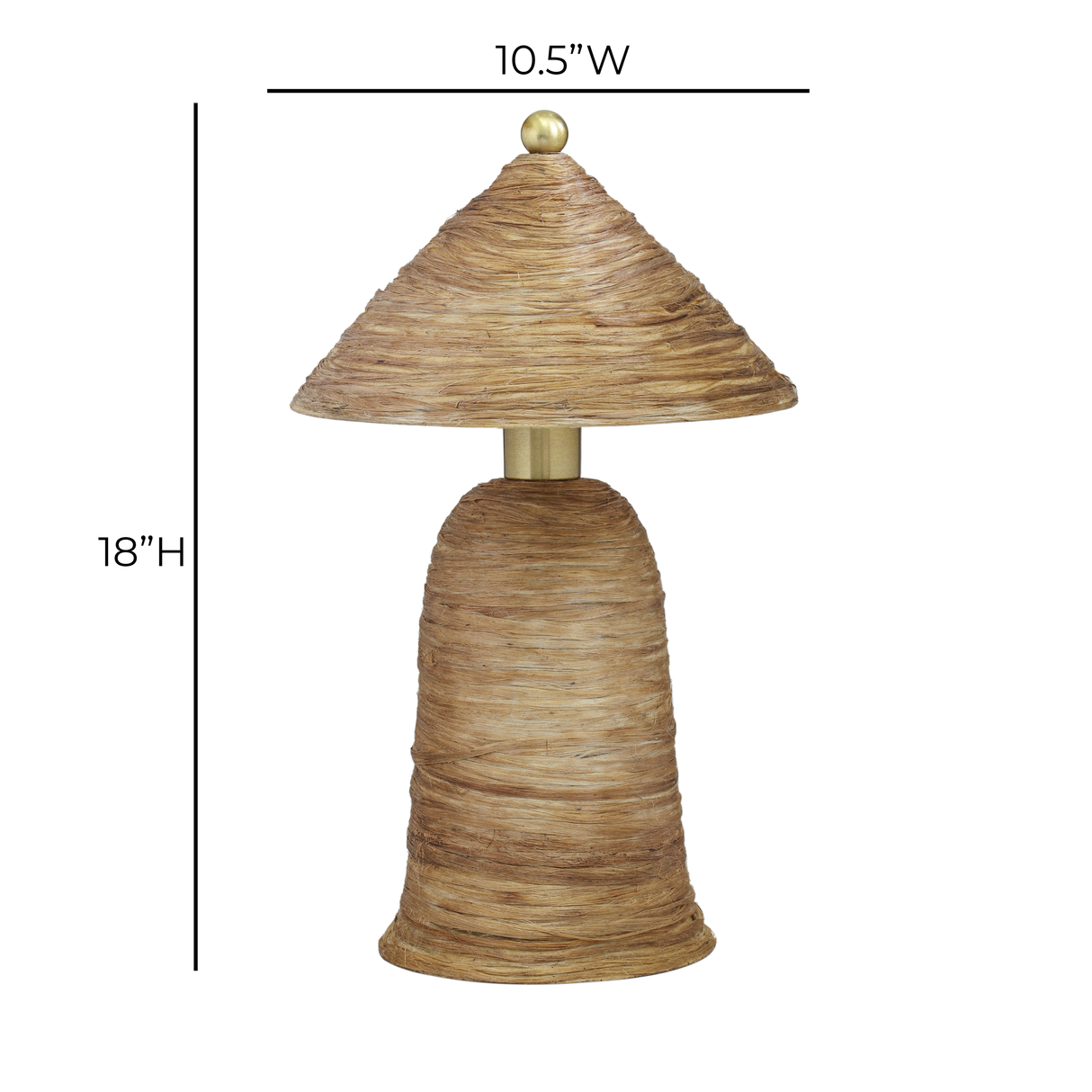 TOV Coco Natural Coconut Fiber Pointed Table Lamp