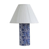 TOV Stamp Blue Pleated Table Lamp