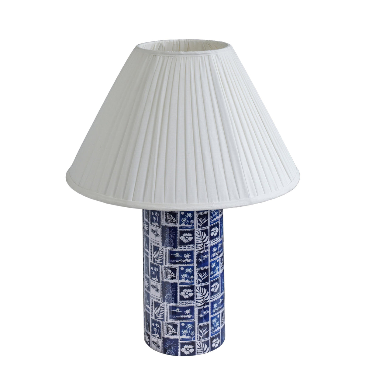 TOV Stamp Blue Pleated Table Lamp