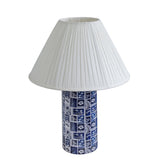 TOV Stamp Blue Pleated Table Lamp