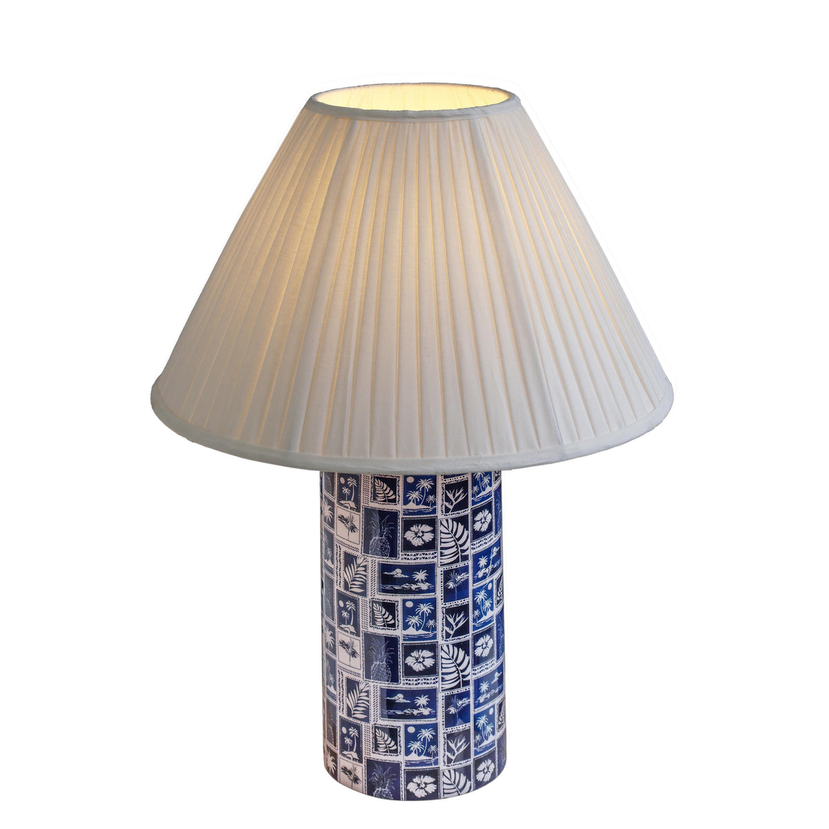 TOV Stamp Blue Pleated Table Lamp