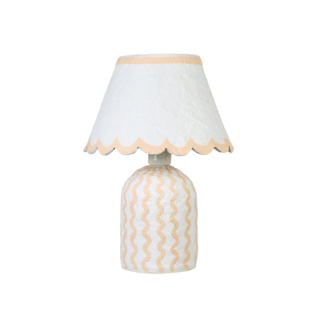 TOV Blum Scalloped Cotton Mache Table Lamp