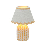 TOV Blum Pink Peach Scalloped Cotton Mache Table Lamp