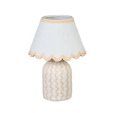 TOV Blum Pink Peach Scalloped Cotton Mache Table Lamp