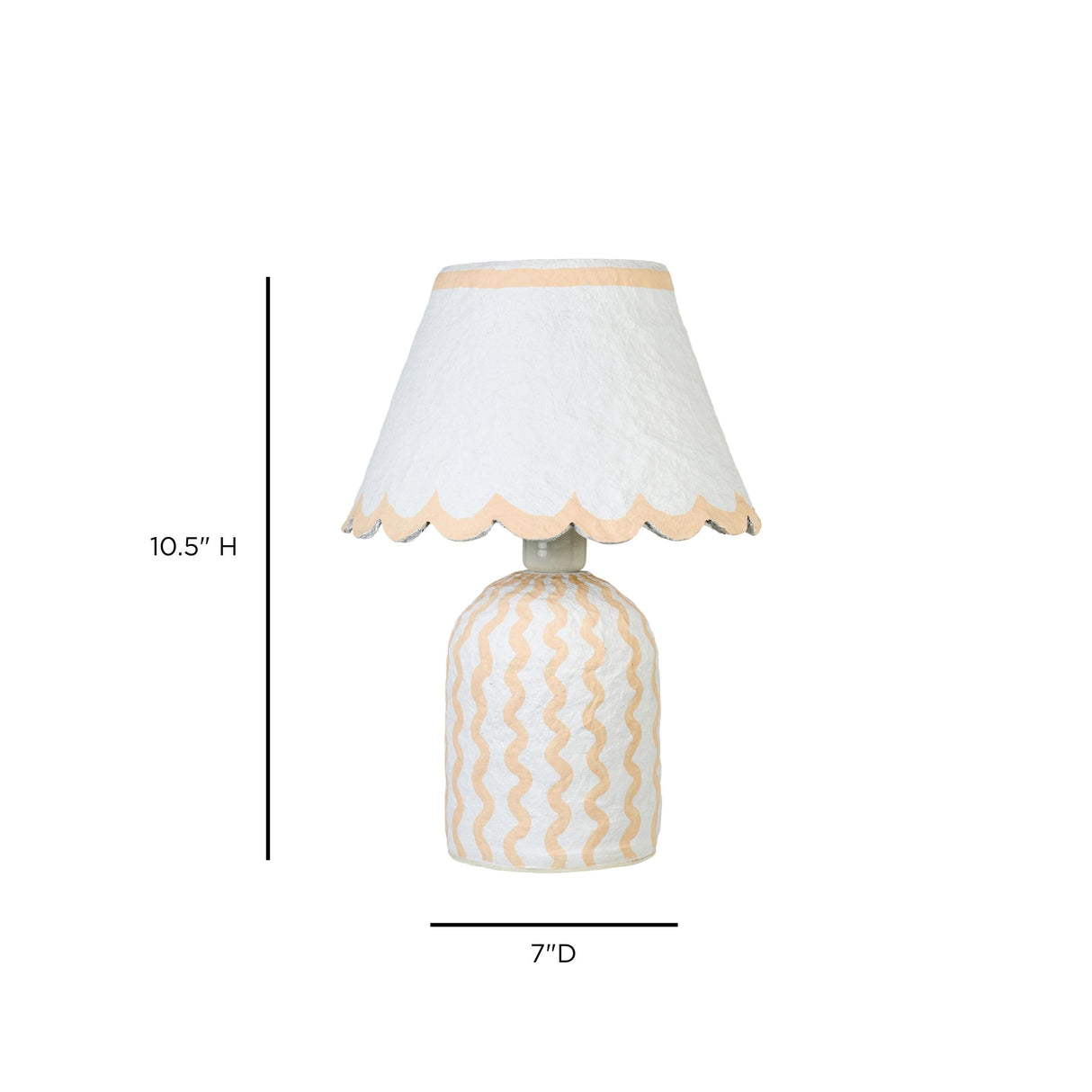 TOV Blum Scalloped Cotton Mache Table Lamp