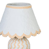 TOV Blum Pink Peach Scalloped Cotton Mache Table Lamp