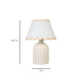TOV Blum Pink Peach Scalloped Cotton Mache Table Lamp