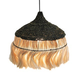 TOV Sula Natural and Black Upcycled Abaca Pendant Lamp