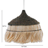 TOV Sula Natural and Black Upcycled Abaca Pendant Lamp