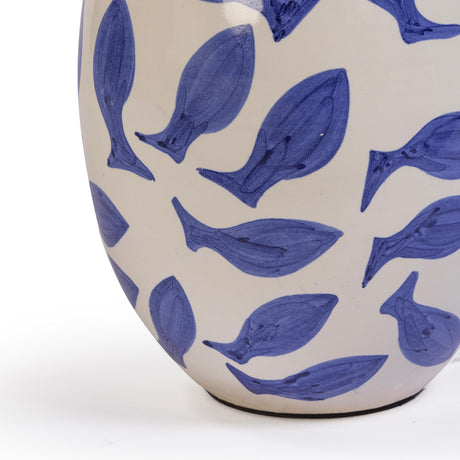 TOV Sardine White &amp; Blue Ceramic Table Lamp