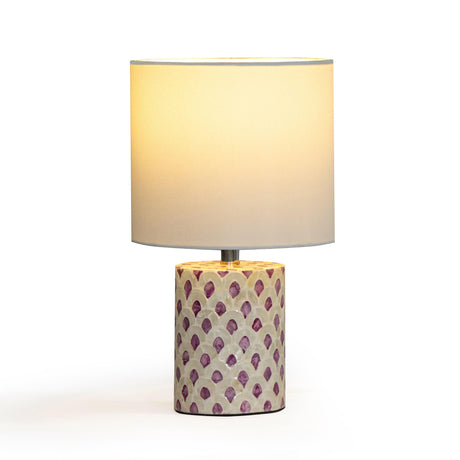 TOV Merlot White Capiz Shell Table Lamp