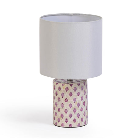 TOV Merlot White Capiz Shell Table Lamp