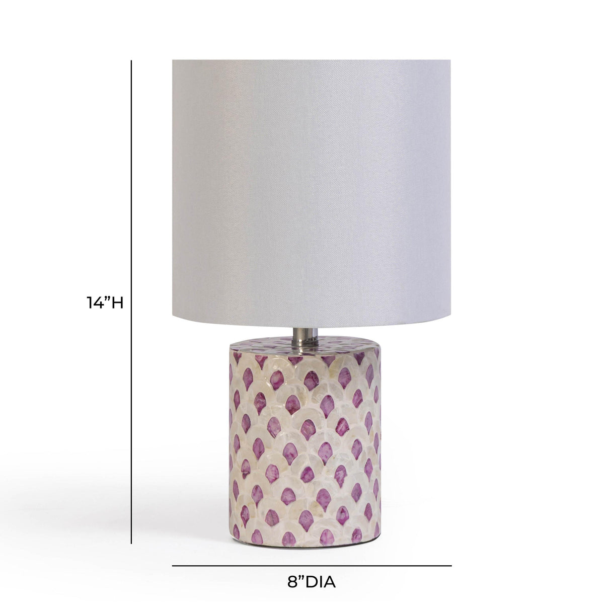 TOV Merlot White Capiz Shell Table Lamp