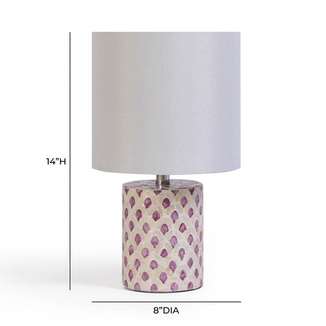 TOV Merlot White Capiz Shell Table Lamp