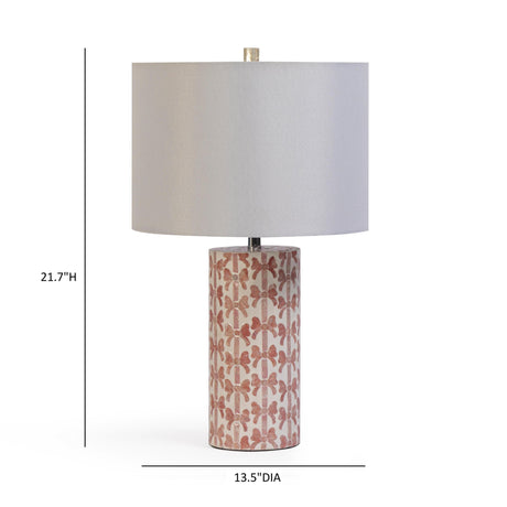 TOV Lassy Pink Ribbon Capiz Shell Table Lamp