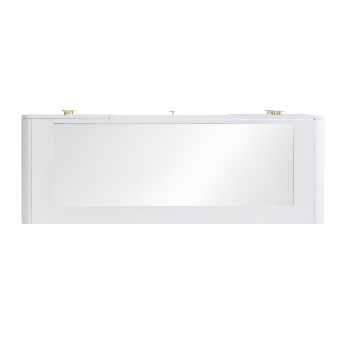 TOV Hollywood 56" White Desk with LED Panel Vanity Mirror Small