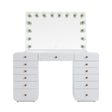 TOV Hollywood 56" White Desk with Vanity Mirror Large