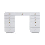 TOV Hollywood 56" White Desk with Vanity Mirror Large