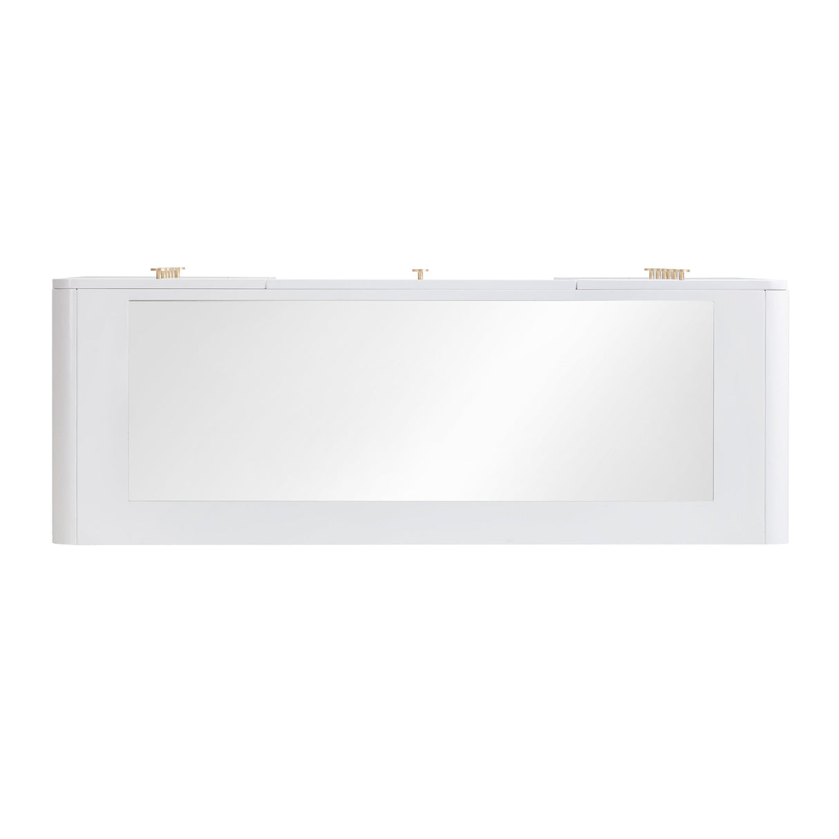 TOV Hollywood 56" White Desk with LED Panel Vanity Mirror Large