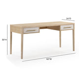 TOV Hera 62'' Natural Washed Executive Desk