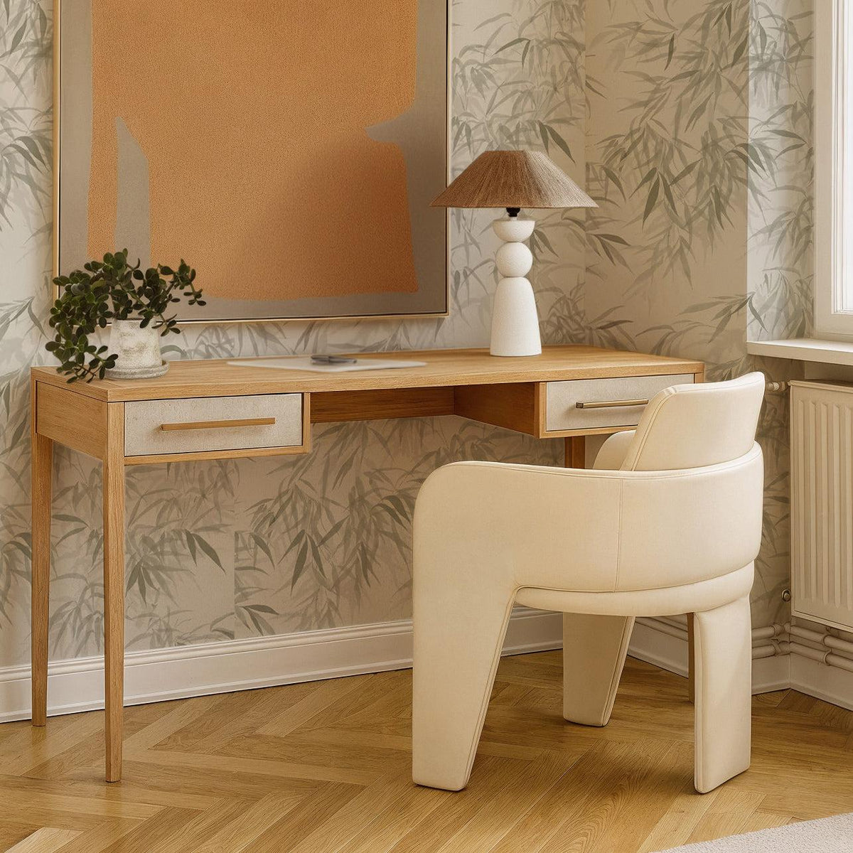 TOV Hera 62'' Natural Washed Executive Desk
