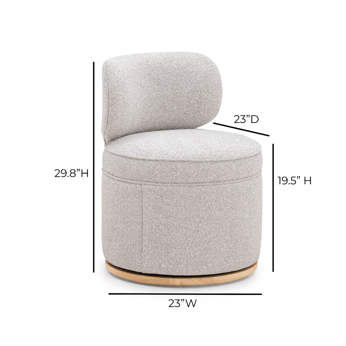 TOV Amaya Grey Textured Performance Fabric Swivel Desk Chair