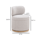 TOV Amaya Grey Textured Performance Fabric Swivel Desk Chair