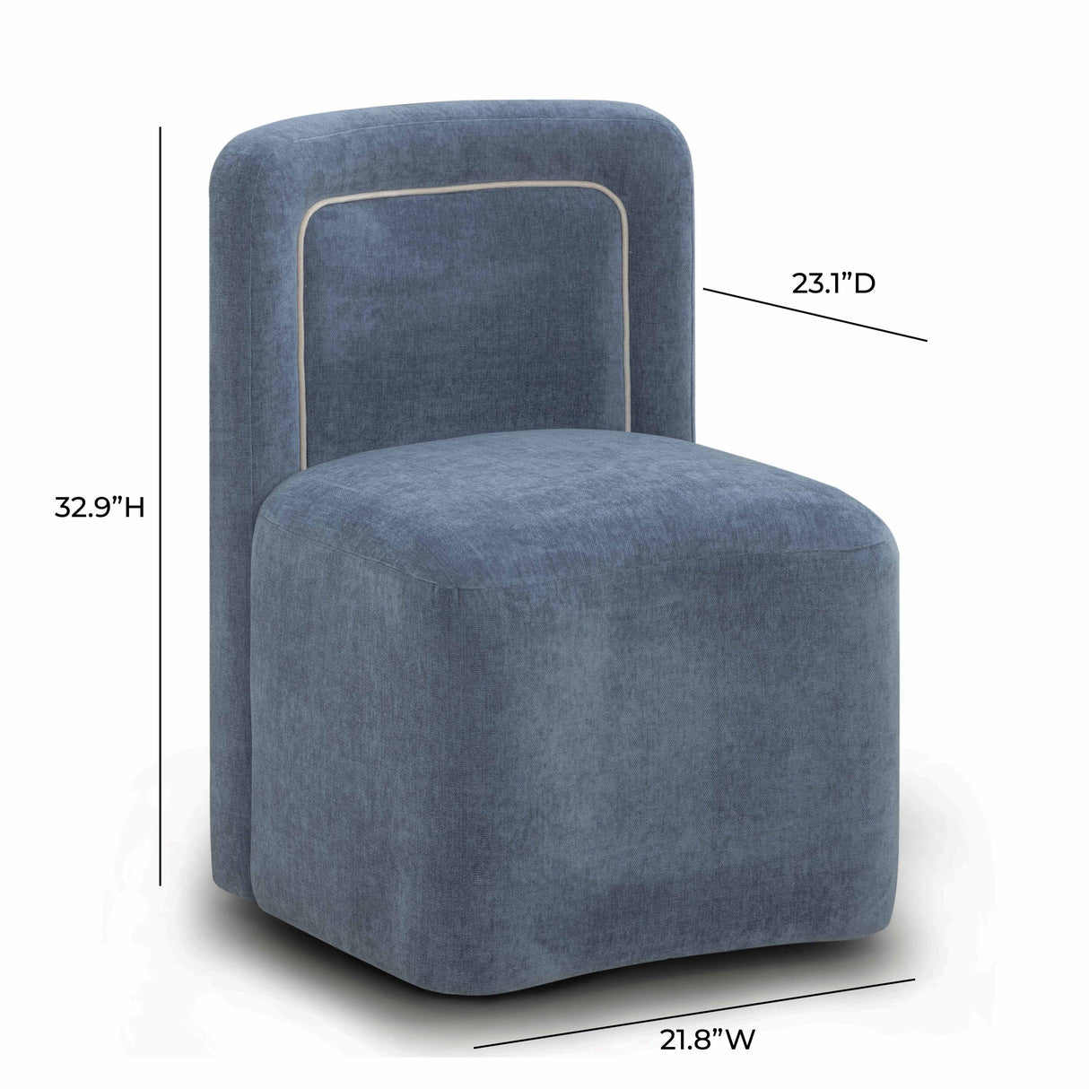 TOV Dolce Blue Rolling Desk Chair