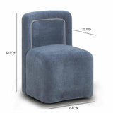 TOV Dolce Blue Rolling Desk Chair