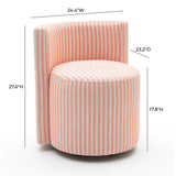TOV Alyssa Striped Performance Linen Rolling Desk Chair