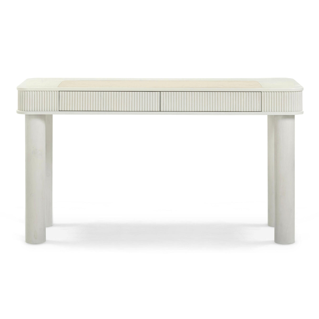 TOV Sarah 55" Cream 2-Drawer Executive Work Desk