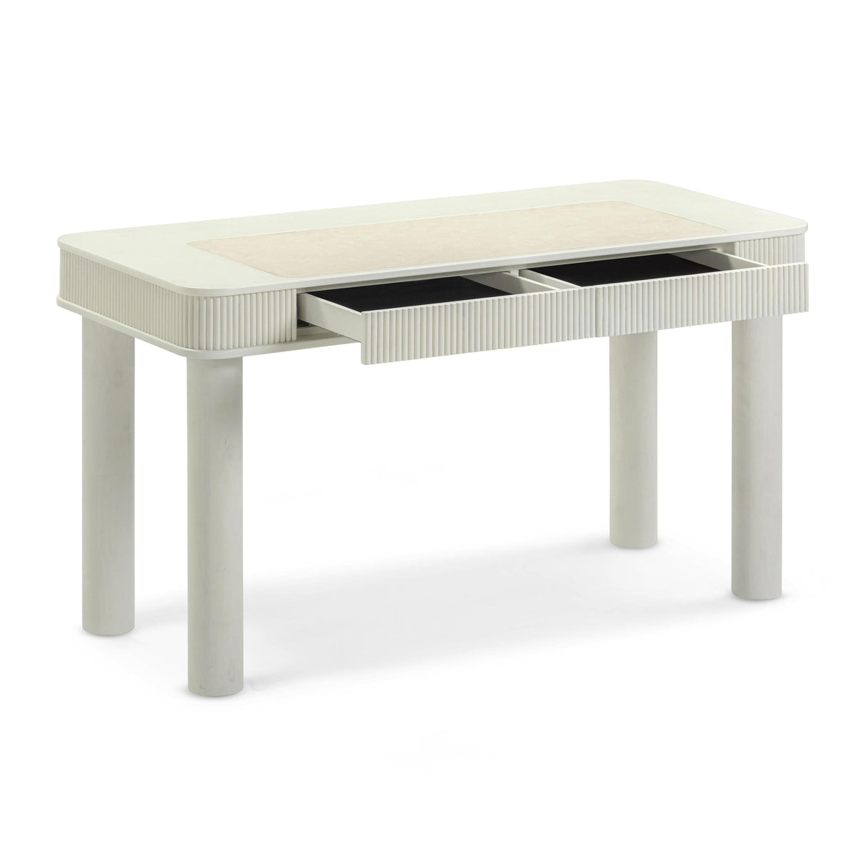 TOV Sarah 55" Cream 2-Drawer Executive Work Desk