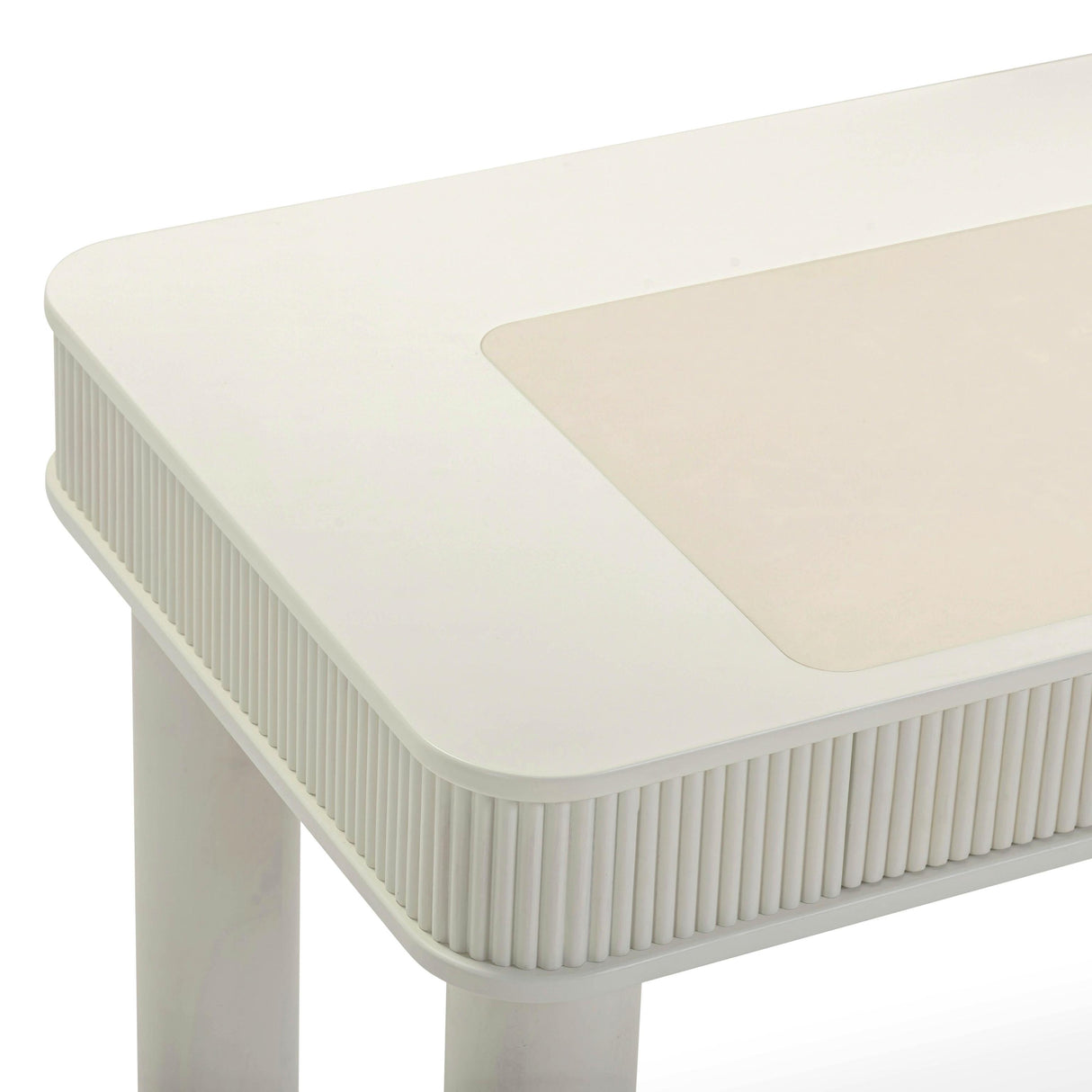 TOV Sarah 55" Cream 2-Drawer Executive Work Desk