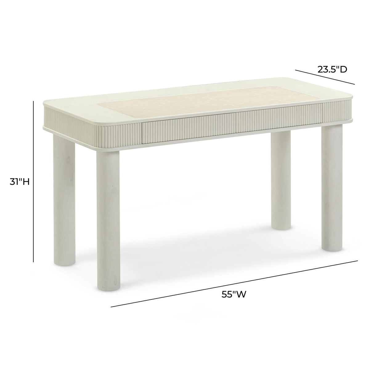 TOV Sarah 55" Cream 2-Drawer Executive Work Desk
