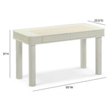TOV Sarah 55" Cream 2-Drawer Executive Work Desk
