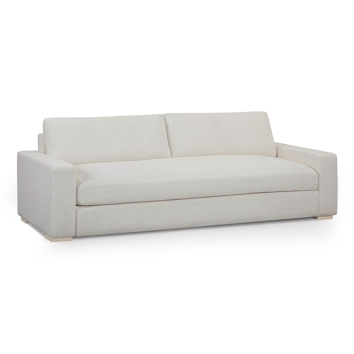 TOV Beckham 96 inch Cream Performance Upcycled Chenille Sofa